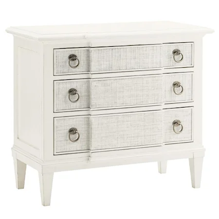3 Drawer Tuckers Point Bachelors Chest with Woven Raffia Drawer Fronts